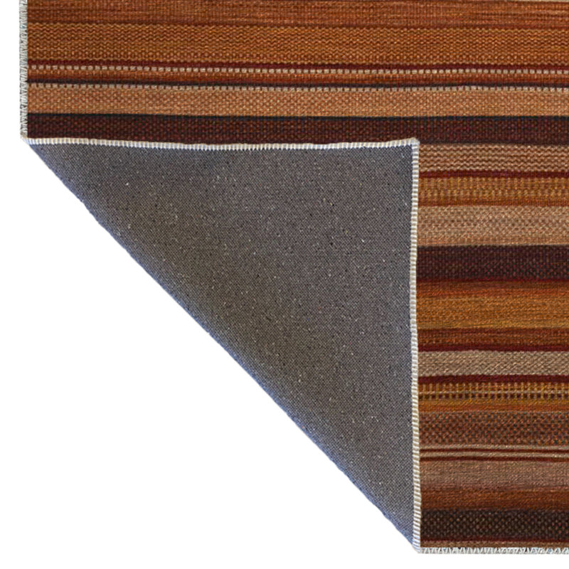 Tapis décoratif moderne à rayures orange et orange, Tapis de couloir 2 pi 8 po x 7 pi 11 po