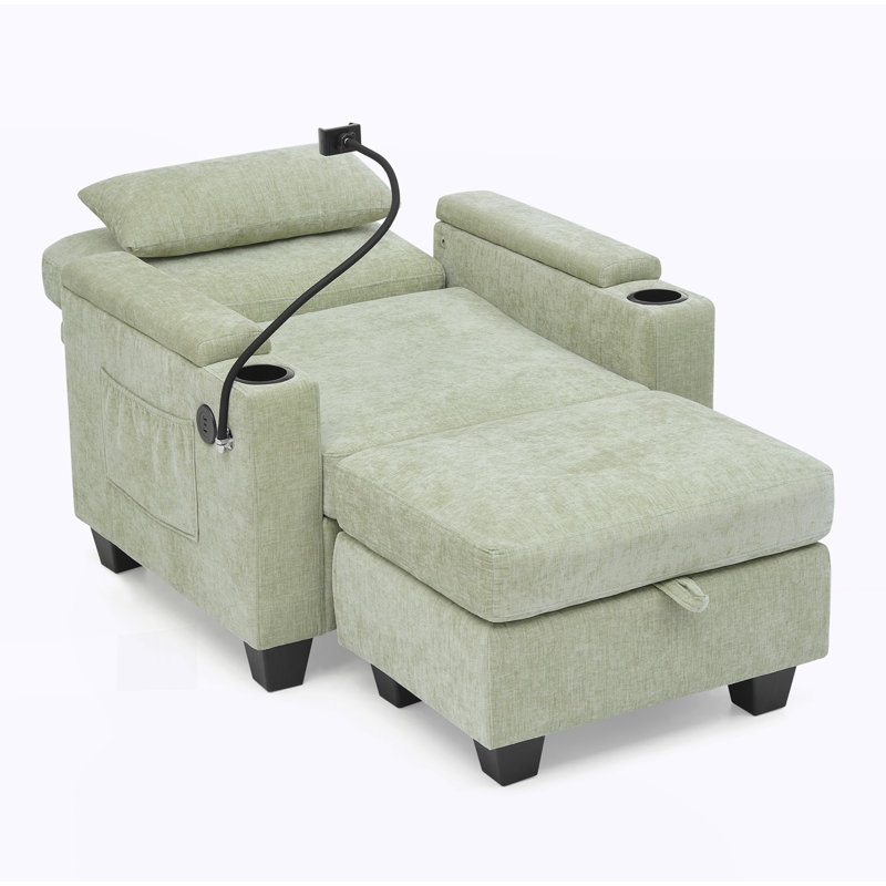 Chaise d'appoint moderne avec repose-pieds, Cyan