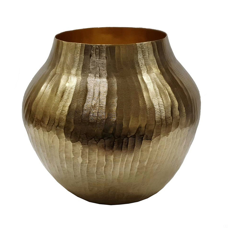 13.5X13.5X11.5" Aluminum Chisel Flower Vase