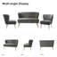 Ensemble de salon configurable en velours 3 pièces Euclid-1824284053