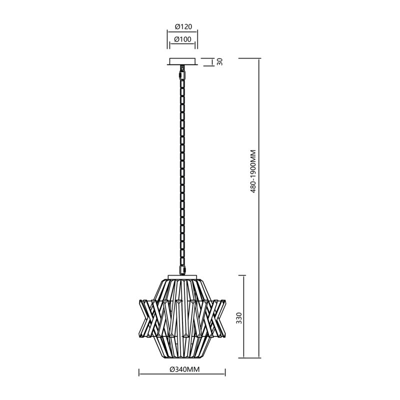 Audran 4 - Light Crystal Pendant, Silver, Silver