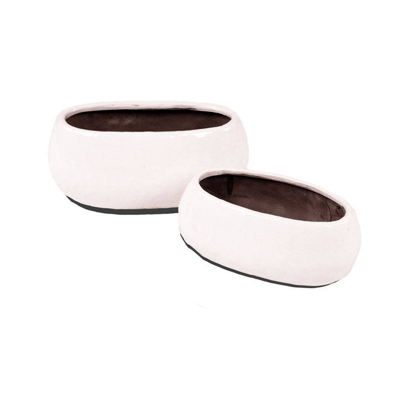 Sierrea Ceramic / Porcelain Table Vase, 5" H x 11.5" W x 6" D