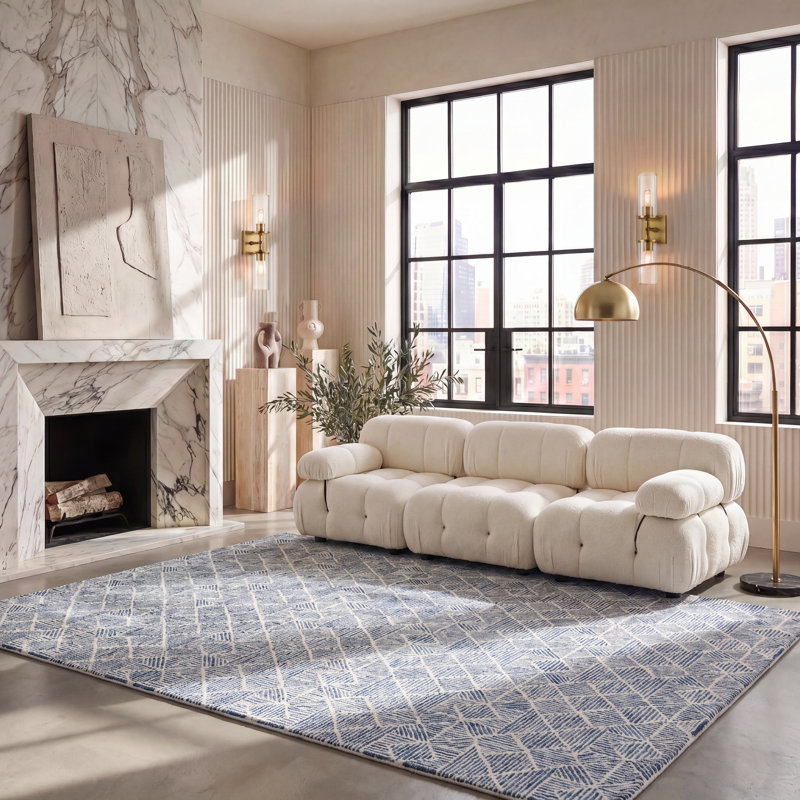 Linsly Geometric Area Rug, Rectangle 6' x 9'