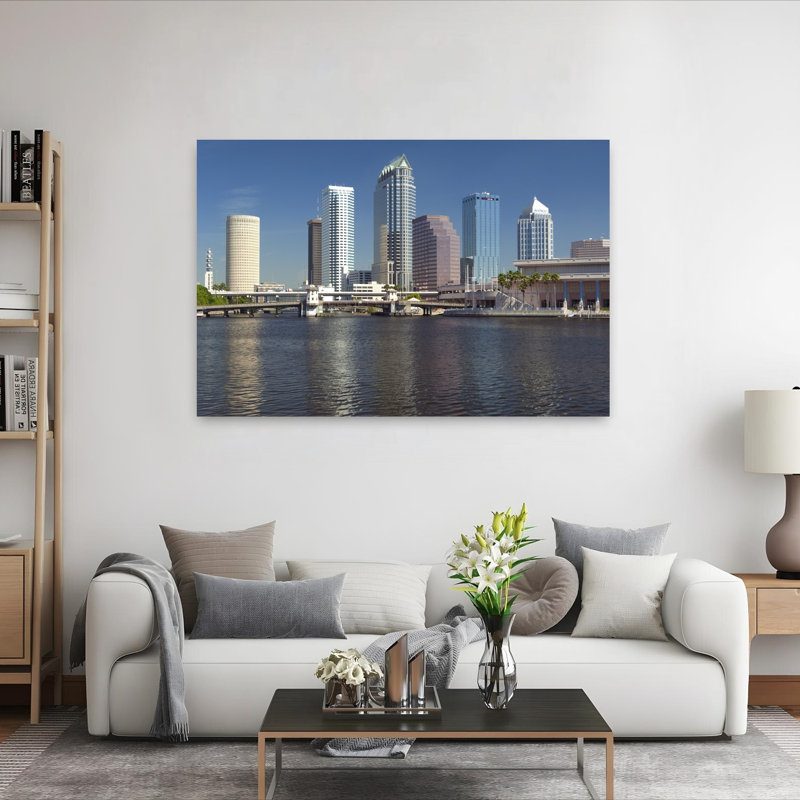 Buildings at the waterfront Tampa Hillsborough County Florida USA 1 Piece Wrapped Canvas Wall Art, 40" H x 60" W
