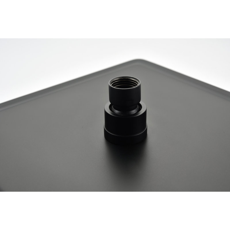 Luminaire de douche noir mat de 10 pouces avec pomme de douche carrée, douche à main, jets de corps et 3 valves d'équilibre incluant