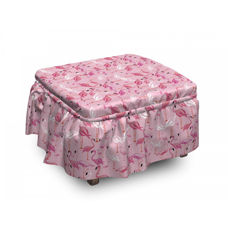Housse pour repose-pieds animaux en rose de tons rose
