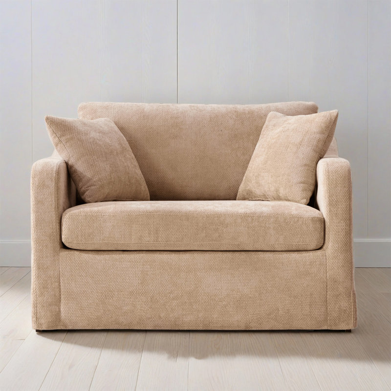 Fauteuil d'appoint surdimensionné 45 po avec 2 coussins; chenille, Blé