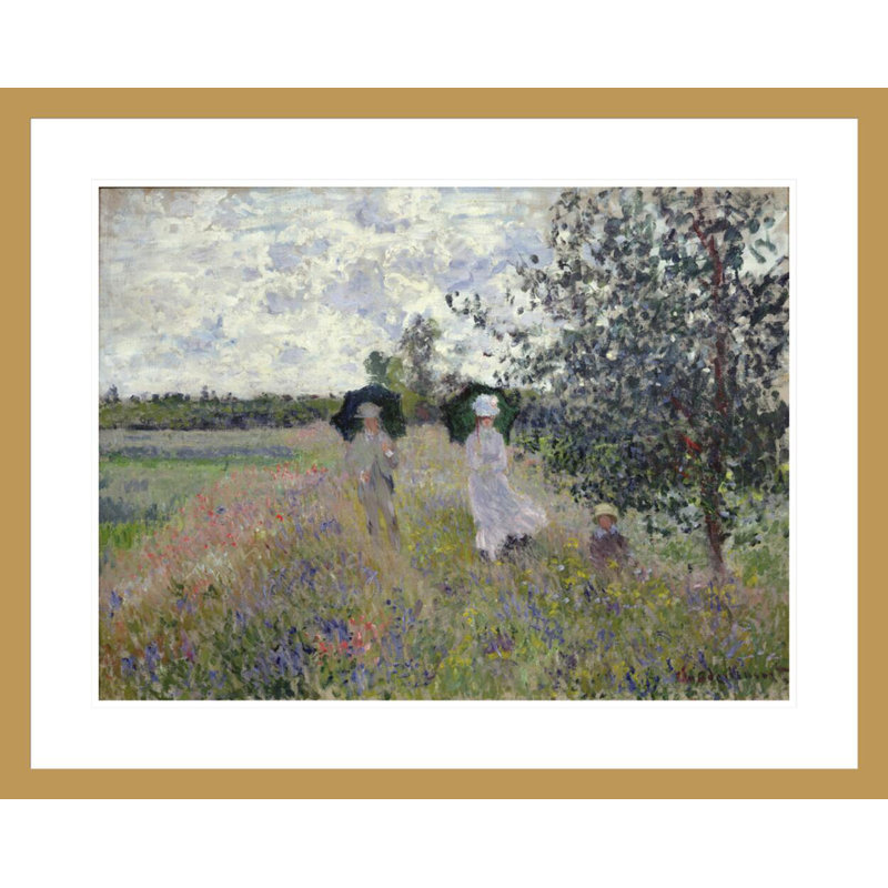 Promenade près d'Argenteuil par Claude Monet, impression giclée encadrée, H 23,5 po x l 29,36 po
