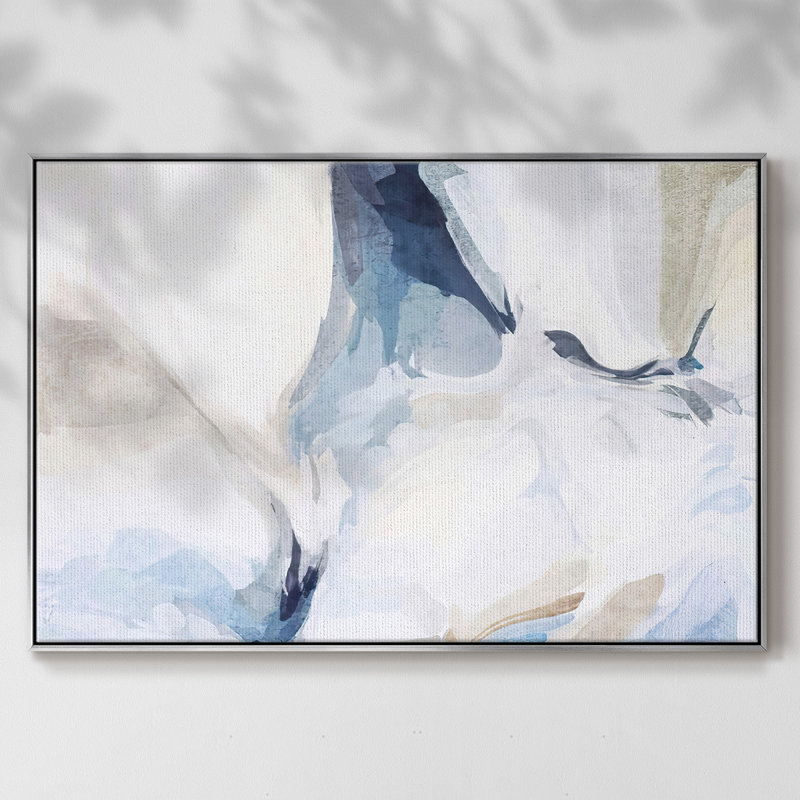 Fresh Air IV - reproduction de cadre flottant sur toile, H 27 po x l 41 po x P 2 po, Argent