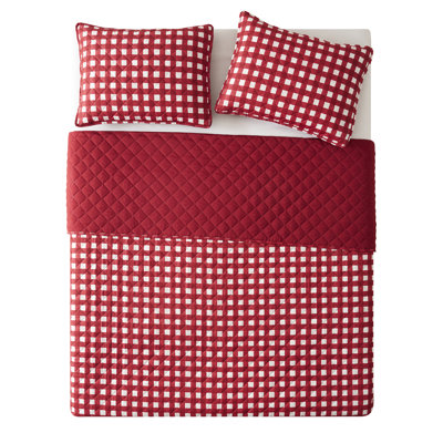 VCNY Home Gingham Microfiber Quilt Set