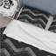 Ensemble de housse de couette moderne à motif de chevrons noir et gris I-109155342