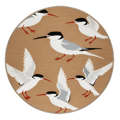 Washable Common Tern Birds Area Rug