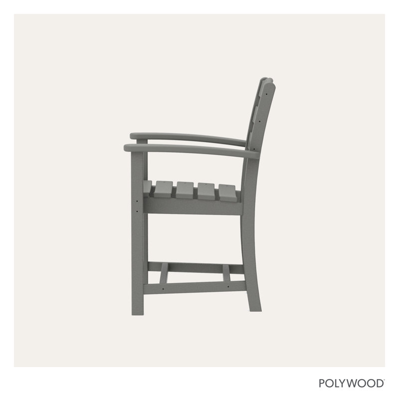 POLYWOOD La Casa Café Dining Arm Chair, Slate Gray