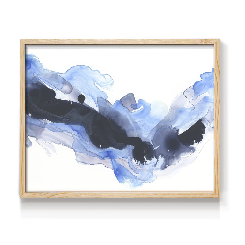 Azul Wave I - Reproduction encadrée - Restickable, Naturel, H 11 po x l 14 po