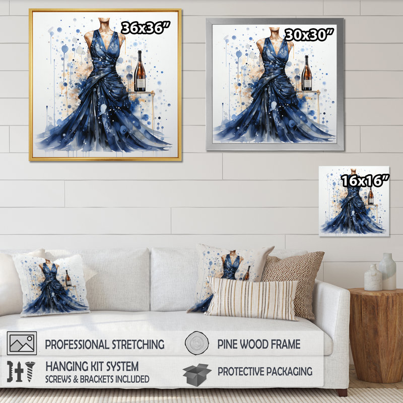Fashion Fashion Delight Pointillism II - imprimé, H 30 po x l 30 po x P 1 po, Cadre flottant noir