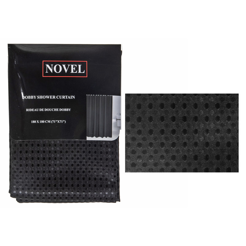 Rideau de douche Dobby (noir), Noir