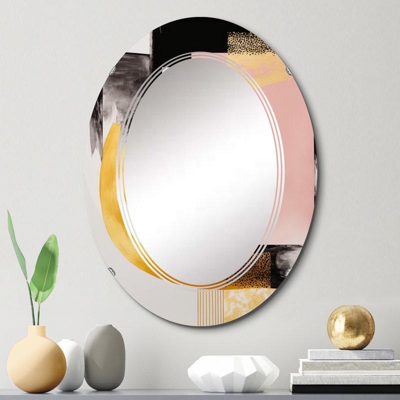 Prédestin or Art Deco III - Miroir mural moderne transitionnel, 30 po x 20 po