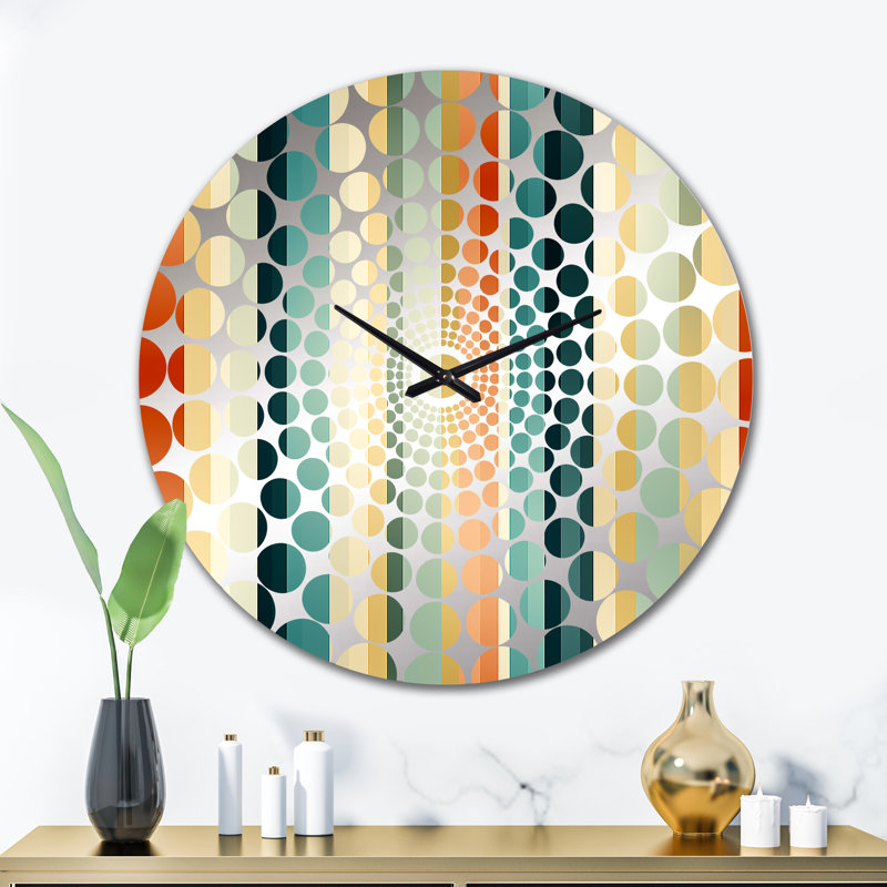 Green Green Chic Chic Striped Patterns - Horloge murale rayée, Très grand