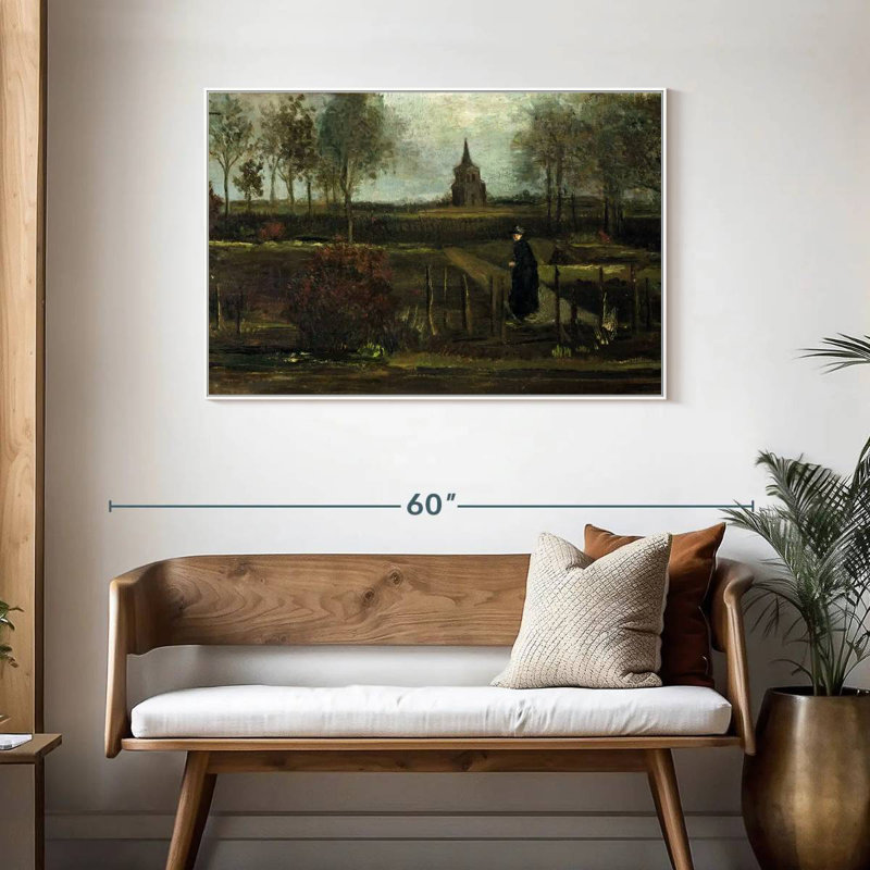 Le jardin Parsonage à Nuenen, 19 po x 13 po, Cadre flottant blanc