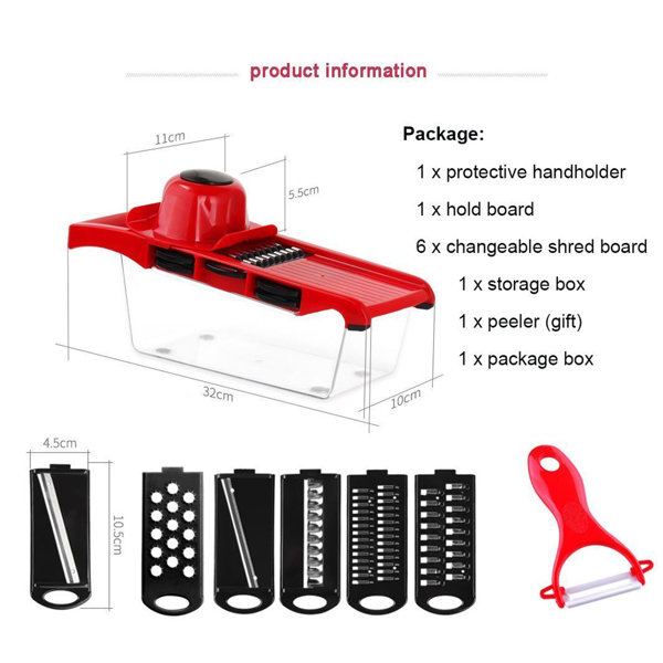 Mandoline Slicer Thickness Adjustable, FITNATE 9 in 1 Vegetable