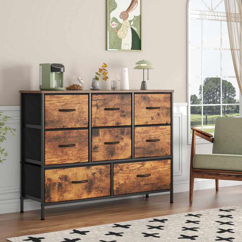 100cm W 8 - Drawer Chest of Drawers, Oak Brown