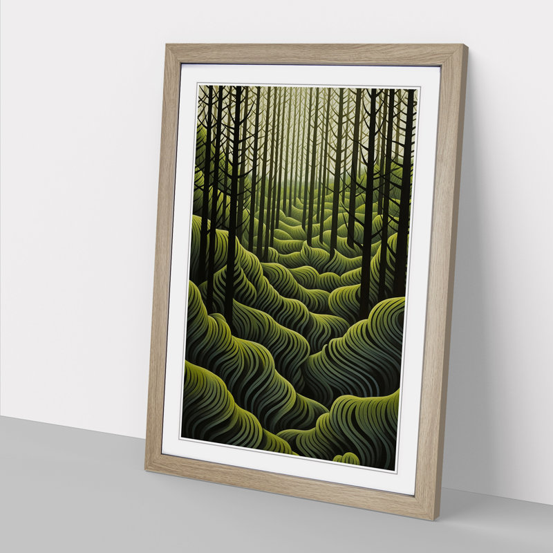 Single Picture Frame Print on Wood, 46cm H x 34cm W, Oak Framed