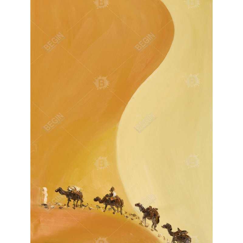 Désert du Sahara avec chameaux