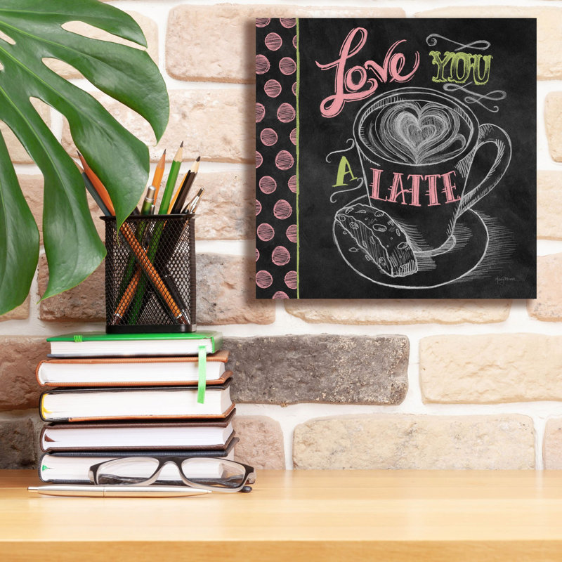 «Love You A Latte Color» par Mary Urban, art mural sur toile, 26 po x 26 po, H 12 po x l 12 po x P 0,75 po