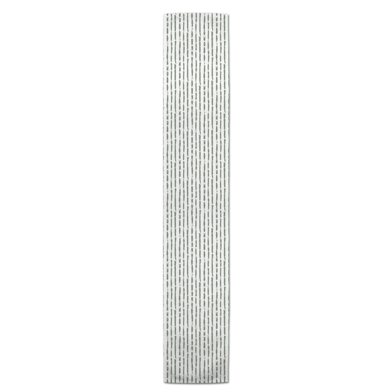 Chemin de table Zaki, 90 po x 16 po, Sauge vert