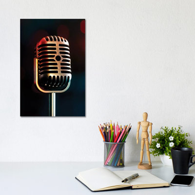 Retro Microphone III by Tom Quartermaine - Wrapped Canvas Print