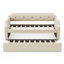 Lit de jour rembourré avec lit gigogne, support à lattes de bois, canapé-lit à structure rembourrée, simple, beige-129523381
