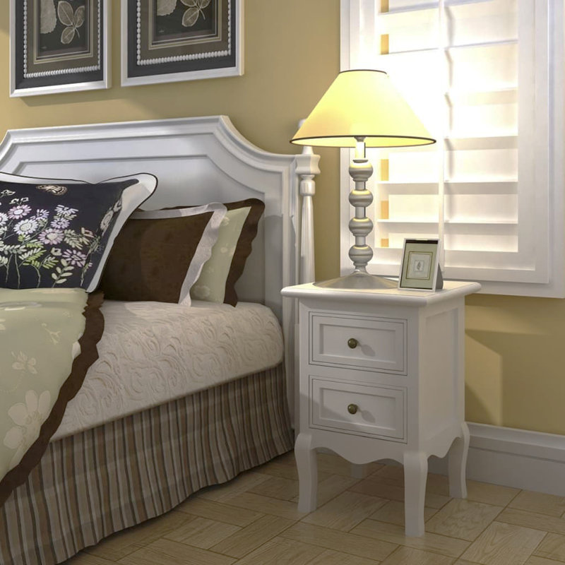 Meranda 34.5cm W Manufactured Wood Bedside Table