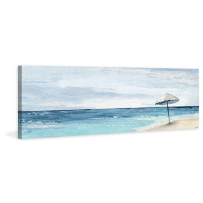 " Umbrella In A Sandbar " by Parvez Taj Painting Print