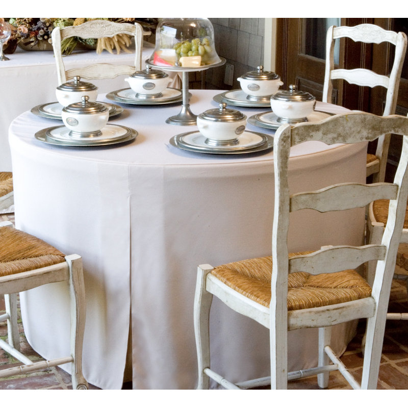 Tablevogue Round Table Cover, White, 48" L x 48" W