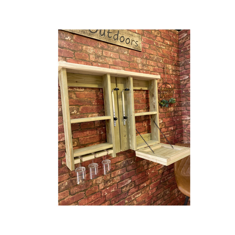Kinchen 95cm Solid Wood Mini Bar