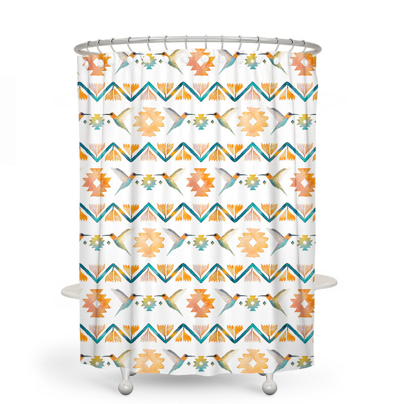 Geometric Shower Curtain, 93" H x 70" W