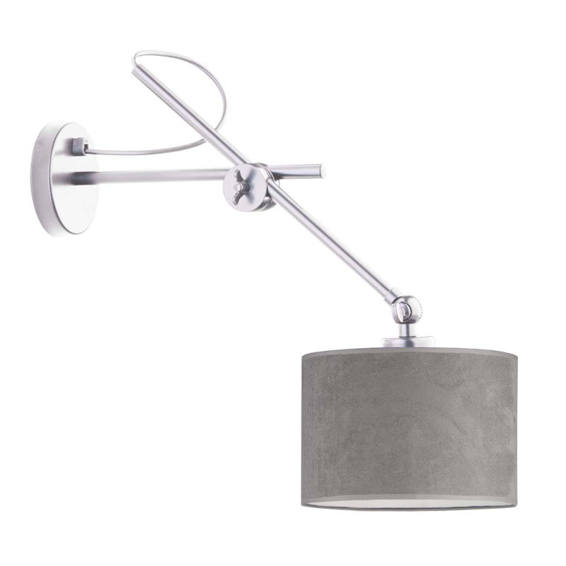 Ahyana Swing Arm Sconce, Silver, Grey/White