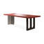 Bureau rectangulaire rouge + noir en bois massif + acier au carbone + acrylique avec 1 tiroir-2119056967