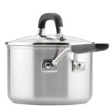 KitchenAid Stainless Steel Induction Sauce Pan with Measuring Marks and Lid, 2 Quart