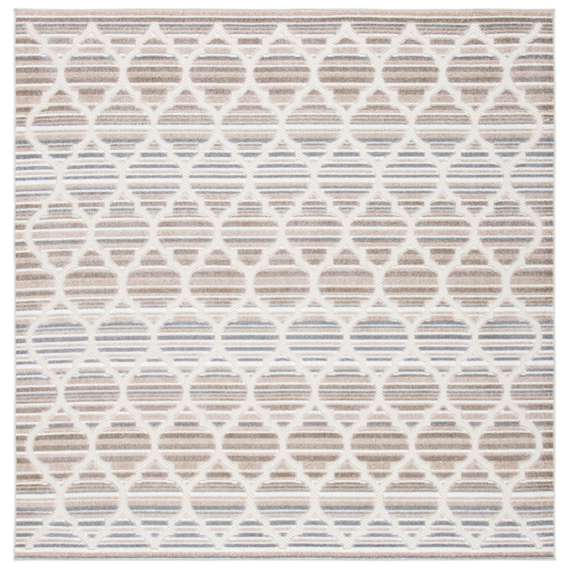 Lonepine Performance Geometric Indoor/Outdoor Area Rug, Square 6'7"
