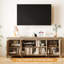 Meuble télé 59 po pour téléviseur de 65 po ou moins, centre de divertissement avec tablettes de rangement ouvertes