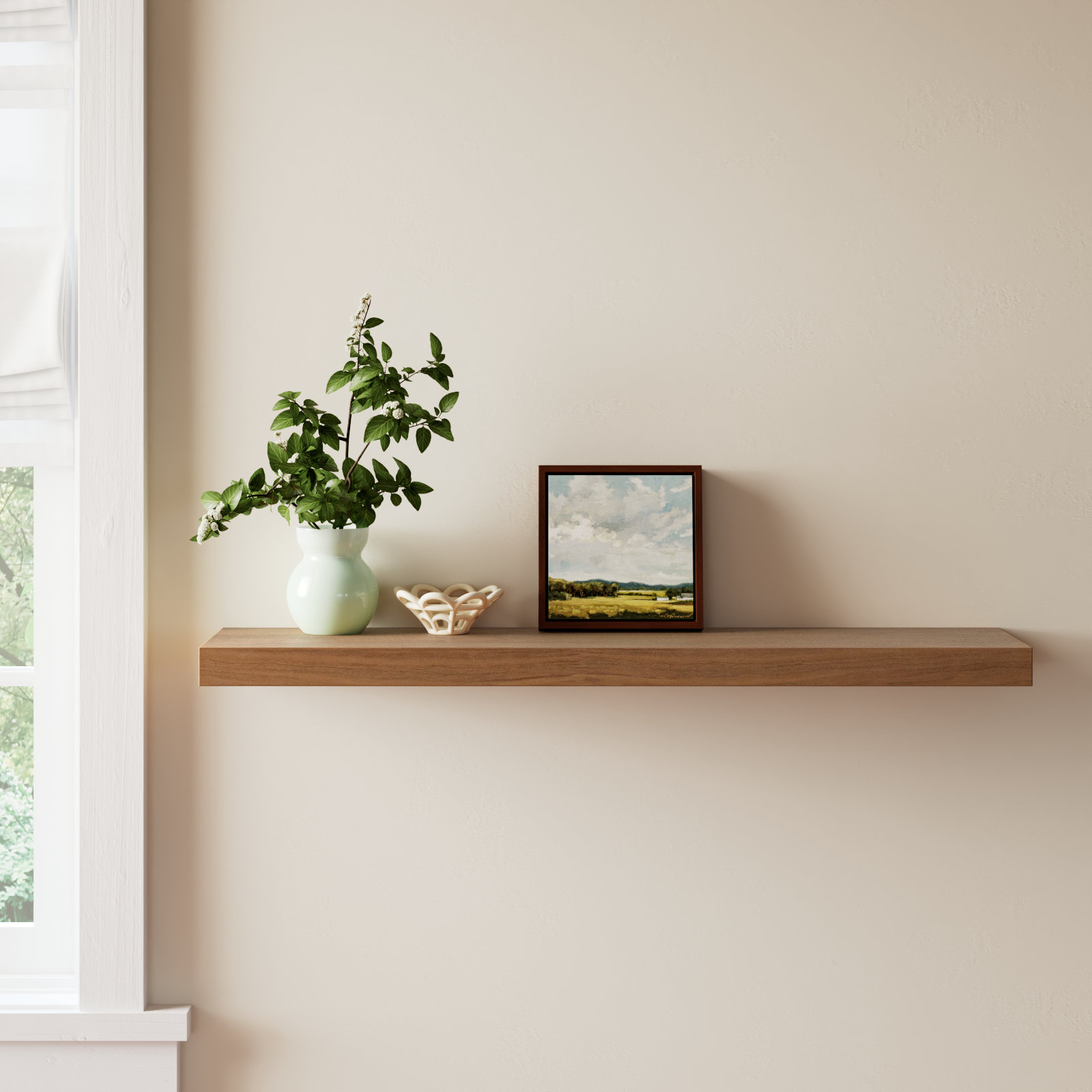 Sherice Floating Shelf, 1.97" H x 43.21" W x 10.24" D, Walnut