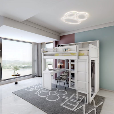 Lit mezzanine simple Jaleesia, pour enfants