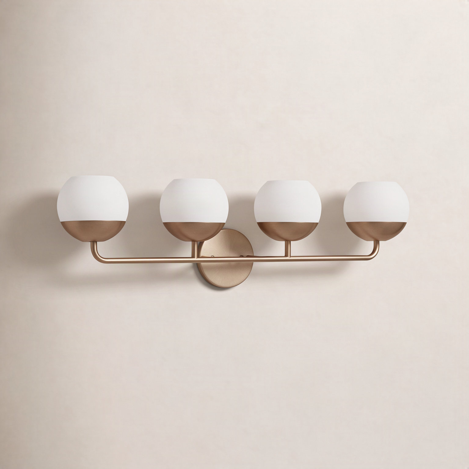 Avoca 4 Light Dimmable Vanity Light, Satin Brass