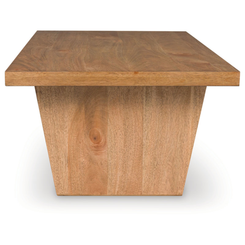 Kristiland Light Brown Mango Wood Rectangular Coffee Table