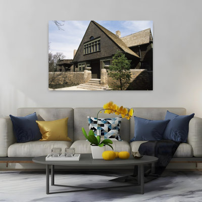 Facade of a house Frank Lloyd Wright Home And Studio Oak Park Cook County Illinois USA 1 Piece Wrapped Canvas Wall Art