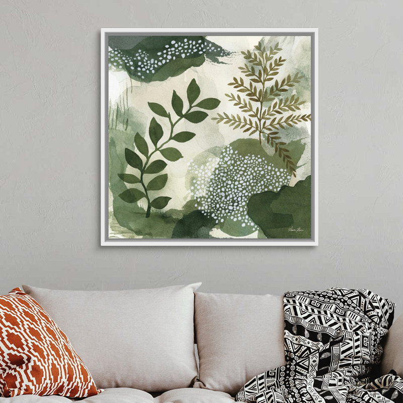 Art mural sur toile Woodland Walk I, H 38 po x l 38 po, Toile avec cadre blanc
