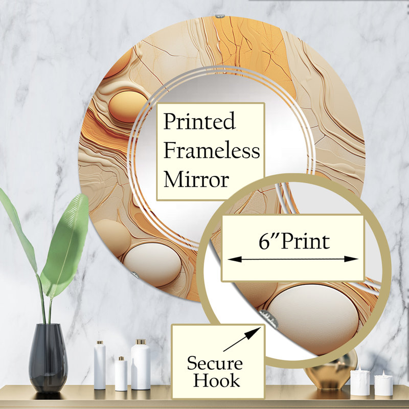 Offrey - Miroir mural moderne rond, 32 po x 32 po