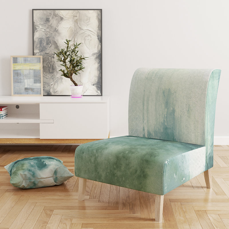 Lost Into The Blue - Mid-Century Upholstered Slipper Chair