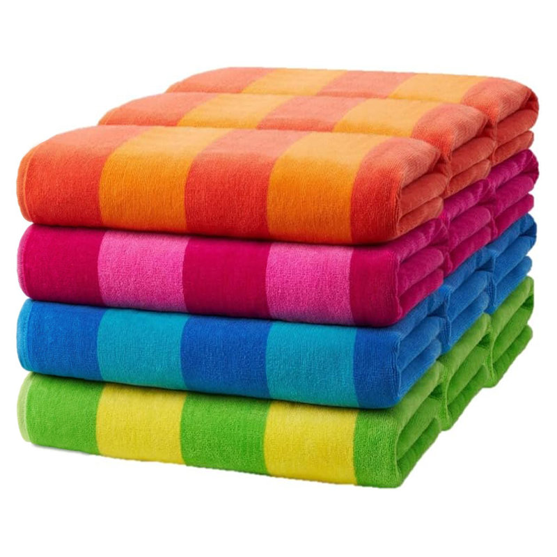 Serviettes de plage en velours deux tons Stokely, 100% coton, serviettes de piscine 30 po x 60 po, 12 Pack Bundle